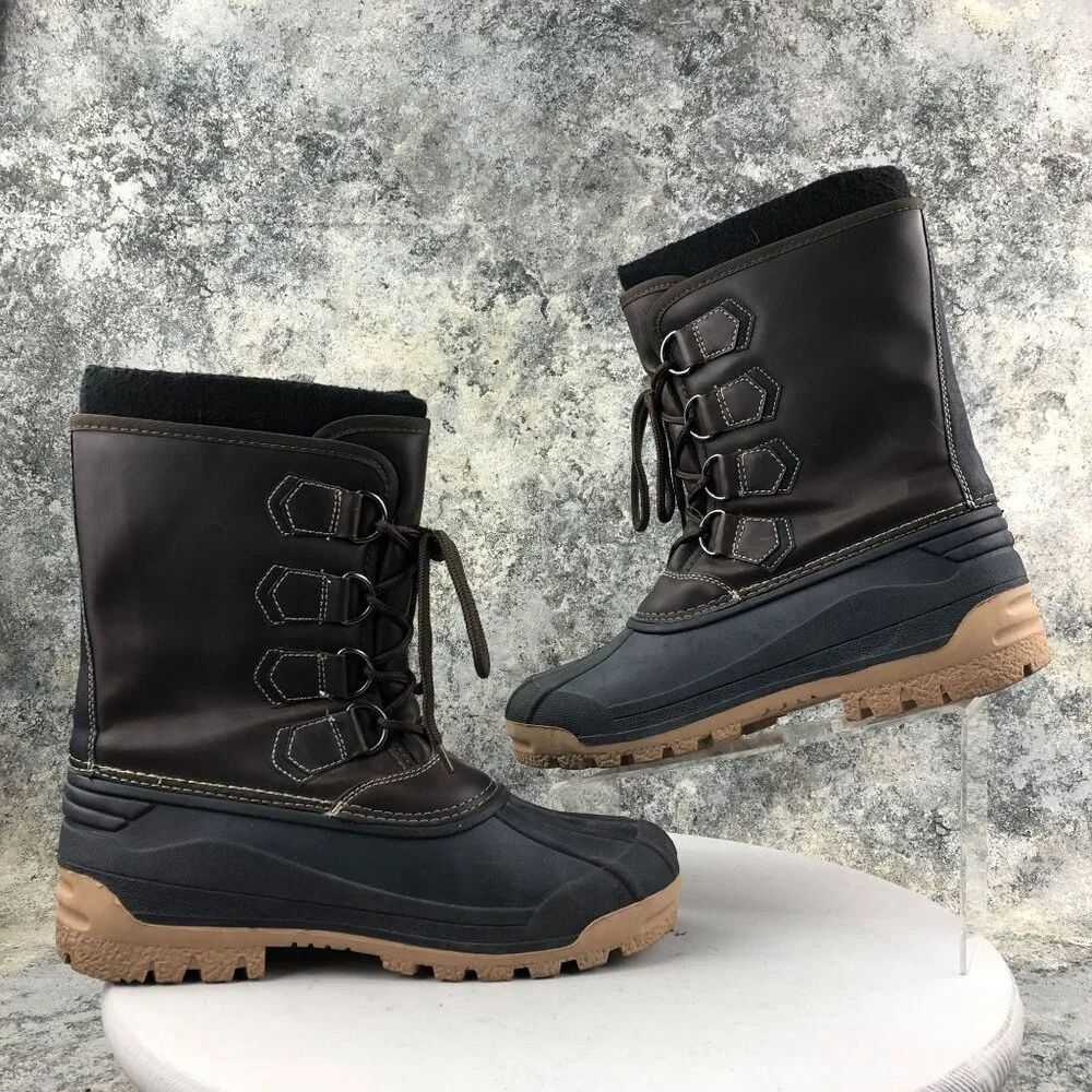 Herman Survivors Men's Size 9 Brown All Man Made Lace-Up Mid Calf Winter Boots